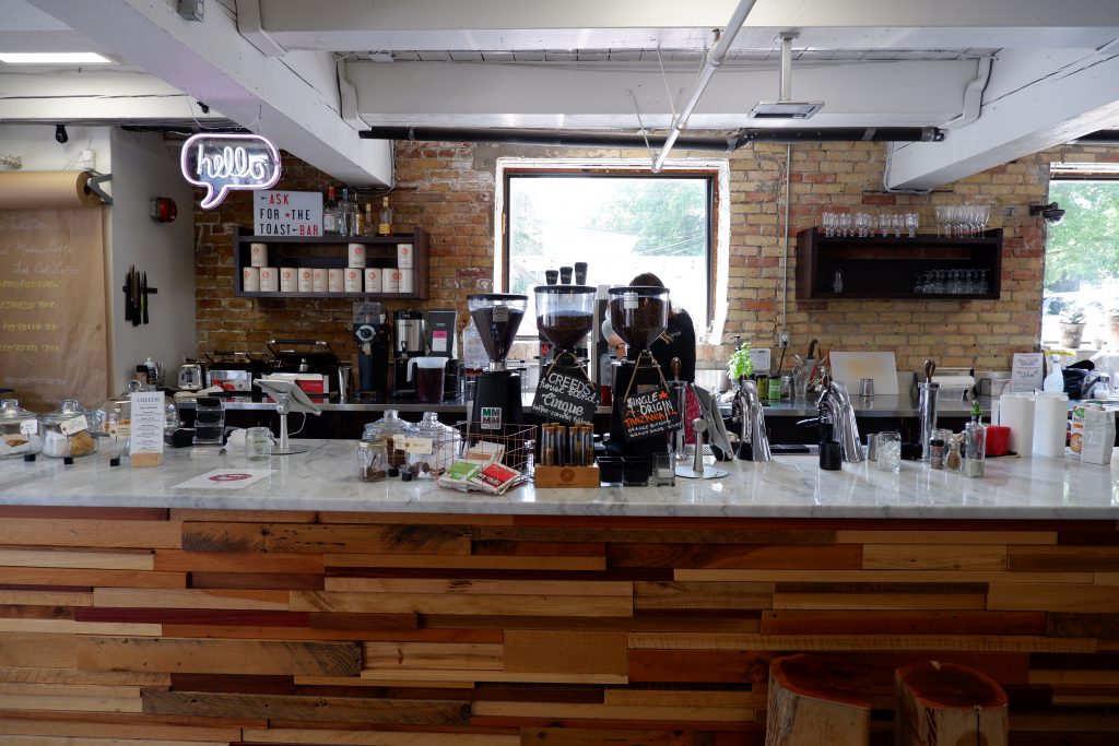 Residents of the neighbourhood can get their coffee and their dry cleaning at Creeds Coffee Bar.
